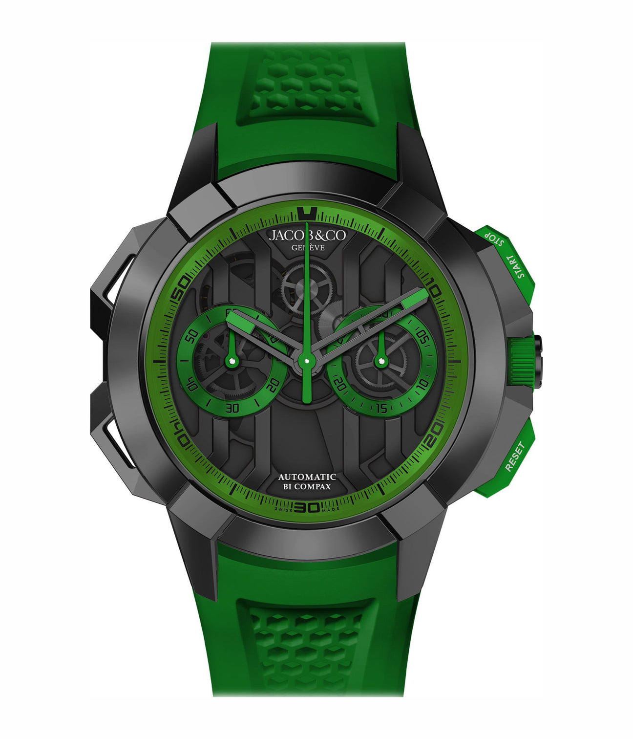 Jacob & Co. Epic X Chrono 44 mm - Black Titanium - Green Inner Ring